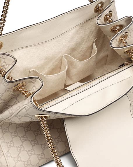 shoulder bag gucci white|gucci guccissima shoulder bag.